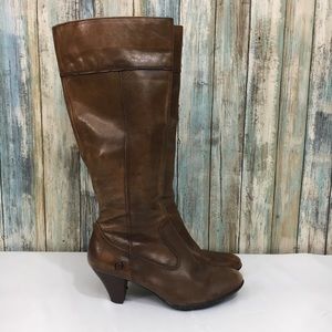 Born Handcrafted Side Zip Leather Heeled Boots
